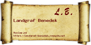 Landgraf Benedek névjegykártya